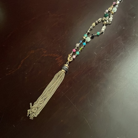 Stella and Dot lariat necklace - multicolored with removable tassel. - Picture 2 of 3